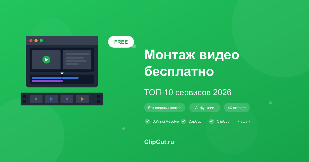 Монтаж видео бесплатно: ТОП-10 сервисов 2026